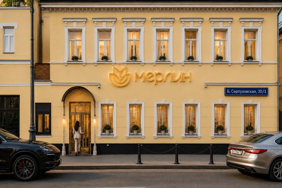 Клиника Мерлин, фасад здания